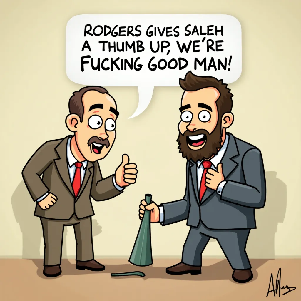 **RODGERS GIVES SALEH A THUMBS UP: “WE’RE FUCKING GOOD, MAN!”**